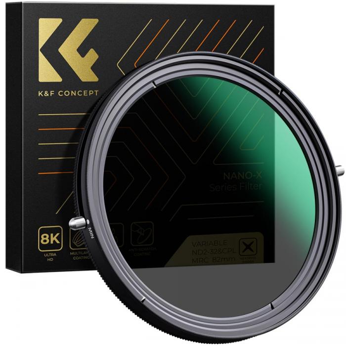 ND neitrāla blīvuma filtri - K&F Concept K&F 62MM XB42 Nano-X CPL+Variable/Fader NDX KF01.1323 - ātri pasūtīt no ražotāja