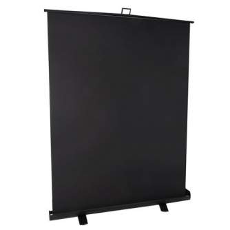 Background Set with Holder - StudioKing Roll-Up Background Screen FB-150200FB 150x200 cm Black - quick order from manufacturer