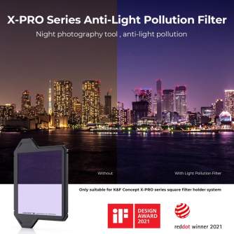 Kvadrātiskie filtri - K&F Concept K&F 100*100*2mm Anti-light Pollution Square Filter with Protective Frame, HD Optical Glass Waterproof SKU.1903 - ātri pasūtīt no ražotāja