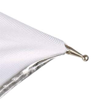 Umbrellas - Falcon Eyes Umbrella UR-60S Silver/White 152 cm - quick order from manufacturer