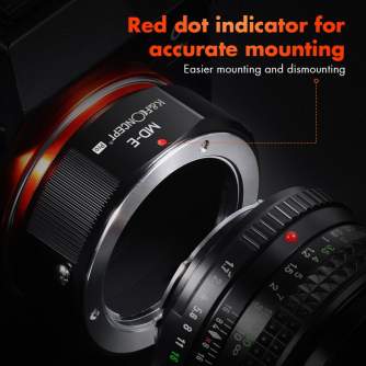Sortimenta jaunumi - K&F Concept K&F MD to NEX Lens Mount Adapter for Minolta MD MC Mount Lens to NEX E Mount Mirrorless Cameras for KF06.440 - ātri pasūtīt no ražotāja