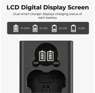 Kameru akumulatori - K&F Concept K&F NP-W235 2200mAh Digital Camera Dual Battery with Dual Channel Charger, for Fuji Camera CharKameru akumulatori - K&F Concept K&F NP-W235 2200mAh Digital Camera Dual Battery with Dual Channel Charger, for Fuji Camera Char