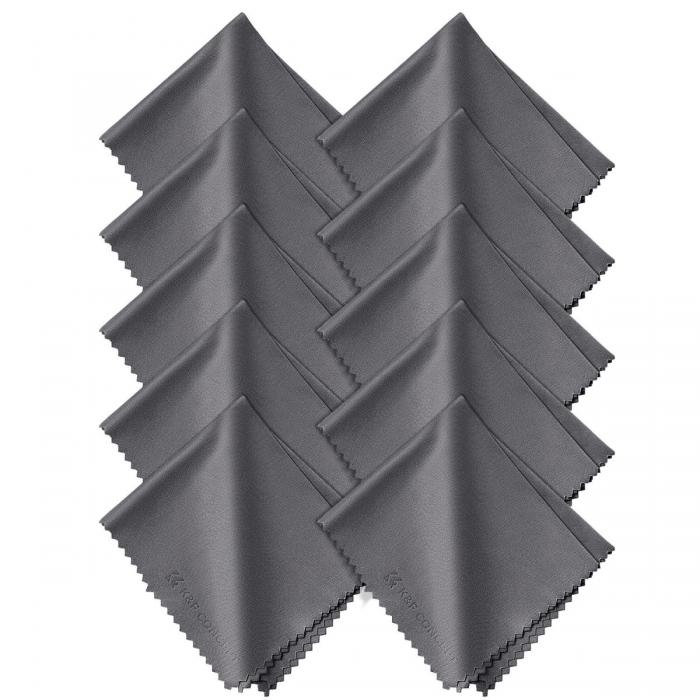 Чистящие средства - K&F Concept KF 10pcs* Microfiber Cleaning cloth Kit, 15*18cm, Gray, Dry, in OPP bag SKU.2008 - быстрый заказ