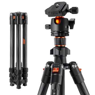 Tripod Accessories - K&F Concept K&F 1.6m Carbon Fiber Lightweight Travel Tripod with 36mm Metal Ball Head Load Capacity 8kg,Quick Release Plate,.. - quick order from manufacturer