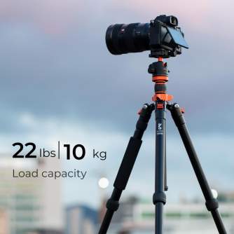 Statīvu aksesuāri - K&F Concept K&F 1.7m Aluminum Portable Camera Tripod Travel Tripod 10kg Load with Detachable Monopod for DSLR, K255A4+BH-28L .. - ātri pasūtīt no ražotāja