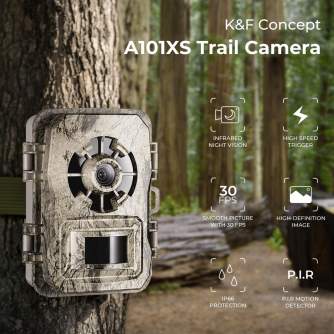 Medību kameras - K&F Concept K&F 1296P 24MP Wildlife Camera bark KF35.066 - ātri pasūtīt no ražotāja