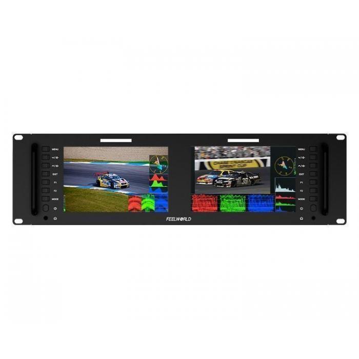 External LCD Displays - Feelworld D71 PLUS Dual 7"3RU Rack Mount Monitor 4K HDMI SDI D71 PLUS - quick order from manufacturer