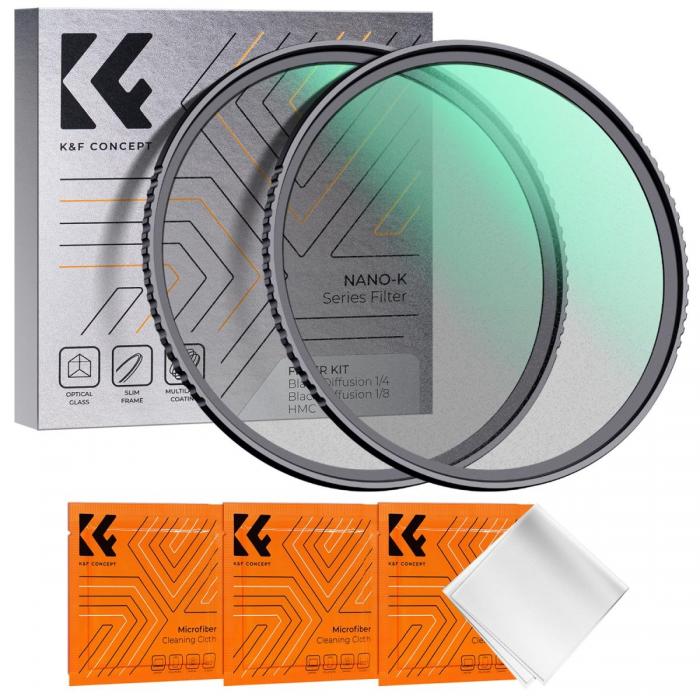 ND neitrāla blīvuma filtri - K&F Concept K&F 72MM K sērijas melnā miglas filtra komplekts 1/4 1/8 3 gab. tīrīšanas lupatiņas SKU.1715V1 - ātri pasūtīt no ražotāja