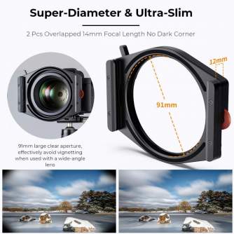 ND фильтры - K&F Concept K&F High-End Square Bracket System, with built-in 95mm CPL, with 67/72/77/82mm adapter ring, Square SKU