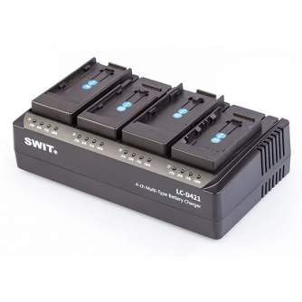 Kameras bateriju lādētāji - Swit LC-D421C KIT | 4-CH DV lādētājs ar 4x Canon BP Style plāksnēm LC-D421C KIT - ātri pasūtīt no ražotāja