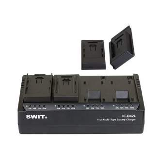 Зарядные устройства - Swit LC-D421C KIT | Зарядное устройство 4-CH DV с 4x пластинами Canon BP Style LC-D421C KIT - быстрый зака