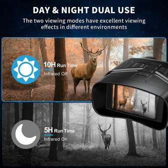 Sortimenta jaunumi - K&F Concept K&F 4K adult night vision binoculars, 3" display, 7-stop infrared night vision adjustment, 5x digital zoom KF33.061 - ātri pasūtīt no ražotāja