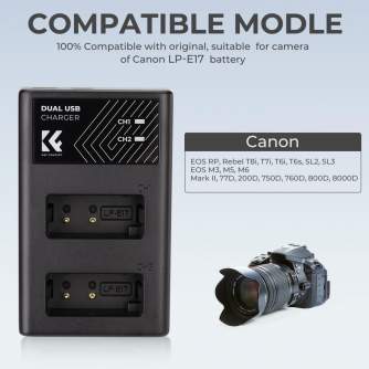 New products - K&F Concept K&F LP-E17 Digital Camera Dual Channel Charger with type c Charging Cable KF28.0008 - quick order from manufacturer