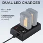 Kameras bateriju lādētāji - K&F Concept K&F LPE6NH Digital Camera Dual Channel Charger with type c Charging - купить сегодня в 