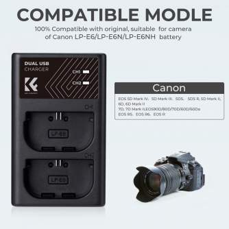 Новые товары - K&F Concept K&F LPE6NH Digital Camera Dual Channel Charger with type c Charging Cable KF28.0007 - быстрый заказ о