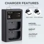 Kameras bateriju lādētāji - K&F Concept LPE6NH Digital Camera Dual Channel Charger with type c Charging - perc šodien veikalā un ar piegādi