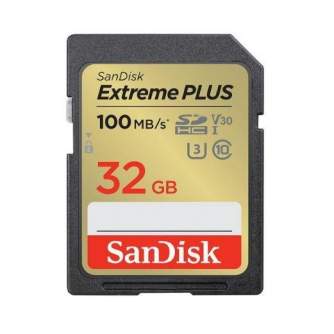 Atmiņas kartes - SanDisk Extreme Plus SDHC 32GB atmiņas karte UHS-I SDSDXWT-032G-GNCIN | R100MB/ - perc šodien veikalā un ar piegādi