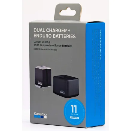 GoPro Enduro dual charger + 2 pcs. Enduro batteries Hero12 HERO11 HERO10 HERO9 Black cameras