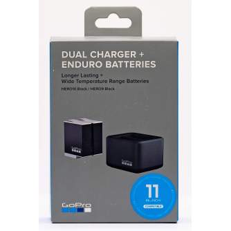 Accessories for Action Cameras - GoPro Enduro dual charger + 2 pcs. Enduro batteries ( HERO12 HERO11 HERO10 Black cameras) - buy today in store and with delivery