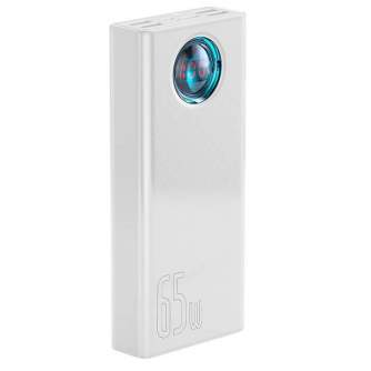 Portatīvie akumulatori - Powerbank Baseus Amblight 30000mAh, 4xUSB, USB-C, 65W (white) - perc šodien veikalā un ar piegādi