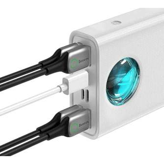 Portatīvie akumulatori - Powerbank Baseus Amblight 30000mAh, 4xUSB, USB-C, 65W (white) - perc šodien veikalā un ar piegādi
