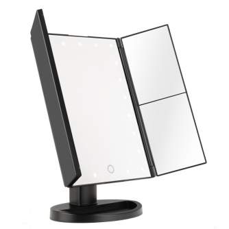 Make-up Mirror - Humanas HS-ML04 makeup mirror with LED backlight - black - quick order from manufacturer
