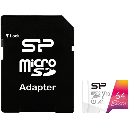 Silicon Power memory card microSDXC 64GB Elite + adapter SP064GBSTXBV1V20SP
