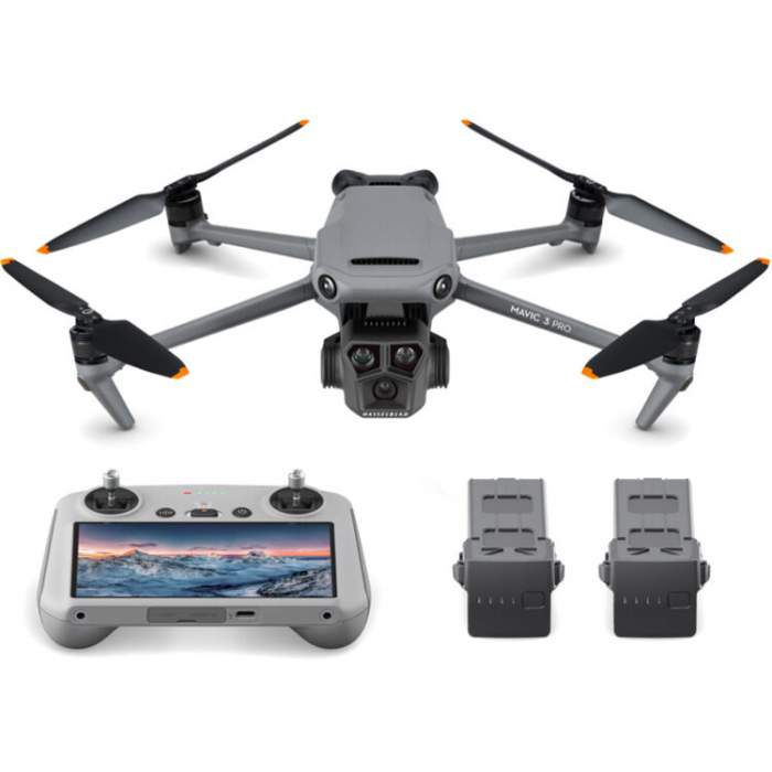 DJI Drone - DJI Mavic 3 Pro Fly More Combo DJI RC w. screen professional drone + two batteries, charging Hub, ND Set - buy today in store and with delivery