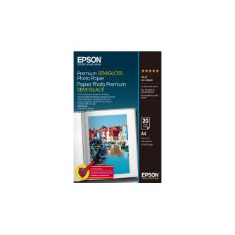 Foto papīrs - Epson Premium Semigloss Photo Paper, DIN A4, 251g/mÂ, 20 Sheets A4 - ātri pasūtīt no ražotāja