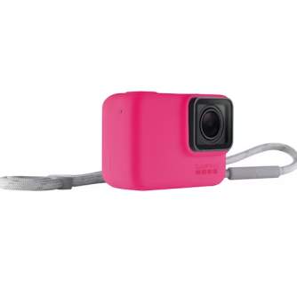 Sporta kameru aksesuāri - GoPro aizsargapvalks + drošības aukliņa Hero8 Black, rozā AJSST-007 - ātri pasūtīt no ražotāja