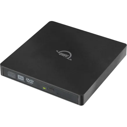 OWC SLIM USB 3.2 PORTABLE TRAY-LOADING 8X DVD DL+CD READER/WRITER PLAYER W/ MAC SOFTWARE BUNDLE OWCMR3PDVDR8XT