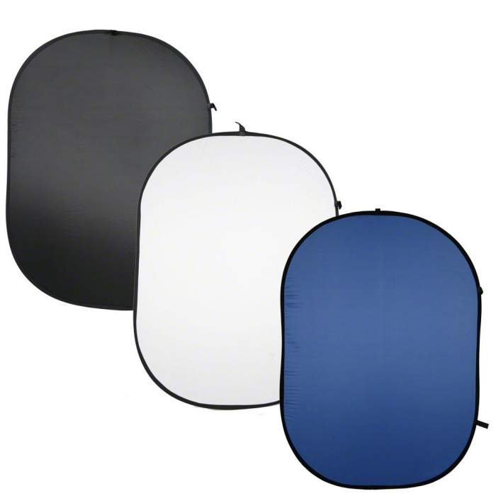 Backgrounds - walimex Foldable Background,3pcs black/white/blue - quick order from manufacturer