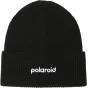 Clothes - Polaroid Black Beanie Hat 124934 6316 - Simple Design, Embroidered Logo. - quick order from manufacturer