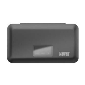 Kameras bateriju lādētāji - Newell LCD dual-channel charger with power bank and SD card reader for LP-E6 batteries for Canon - к