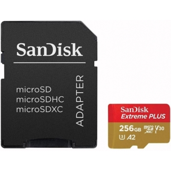 Atmiņas kartes - Sandisk memory card microSDXC 256GB Extreme Plus + adapter SDSQXBD-256G-GN6MA - ātri pasūtīt no ražotāja
