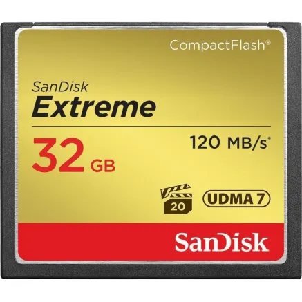 SanDisk atmiņas karte CF 32GB Extreme 120MB/s SDCFXSB-032G-G46