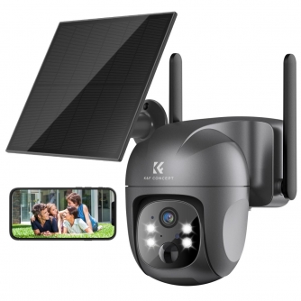 K&F Concept K&F 4G Camera Outdoor with SIM Card, 2K 4MP No WiFi Solar Powered, Wireless 360PTZ KF50.0039EU
