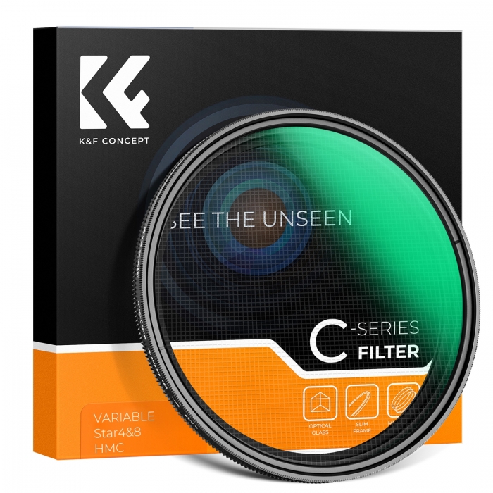 ND фильтры - K&F Concept K&F 62MM Variable Star 4-8 Filter, оптическое стекло с зеленым покрытием KF01.2330 - быстрый заказ от п