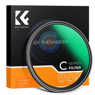 ND фильтры - K&F Concept K&F 67MM Variable Star 4-8 Filter, оптическое стекло с зеленым покрытием KF01.2331 - быстрый заказ от п
