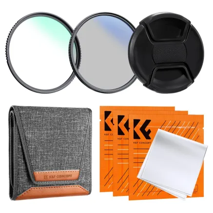 K&F Concept 77mm 2pcs Professional Lens Filter Kit (MCUV/CPL) + Filter Pouch+Lens Cap+3pcs*Cleaning Cloth SKU.2039V1