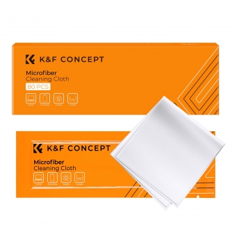K&F Concept K&F 80pcs* Microfiber Cleaning cloth Kit, 15*15cm, White, Dry, in vacuum SKU.1897