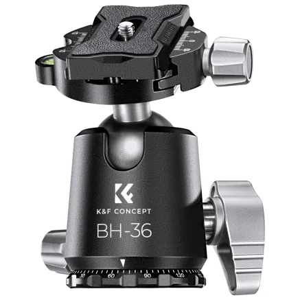 K&F Concept Metal 36mm Tripod Ball Head, 295g Weight, CNC process with die casting holder, Black and Gray, 3 KF31.059