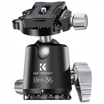 K&F Concept K&F Metal 36mm Tripod Ball Head, 295g Weight, CNC process with die casting holder, Black and Gray, 3 KF31.059