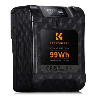 K&F Concept K&F MINI V-Lock 99Wh battery supports 65W PD Fast Charge,6700mAh, for camera/lighting equipment KF28.0024