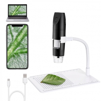 K&F Concept K&F WiFi and USB Digital Microscope, 1000X Zoom, 1080P Full HD, with Height Adjustable Stand, Mini M GW45.0014