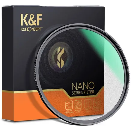 K&F Concept 82MM Nano-X Black Mist Filter 1, HD, Waterproof, Anti Scratch, Green Coated KF01.1695