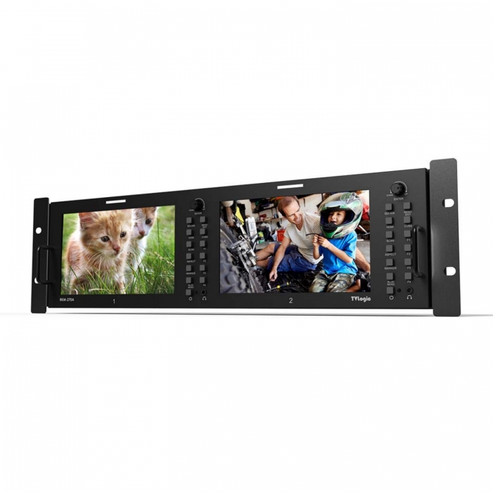 External LCD Displays - TVLogic RKM-270A Dual 7 HD/SD Multichannel LCD Rack Monitor TVL-RKM-270A - quick order from manufacturer