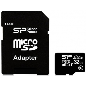 Silicon Power карта памти microSDHC 32GB Elite + адаптер SP032GBSTHBU1V10SP