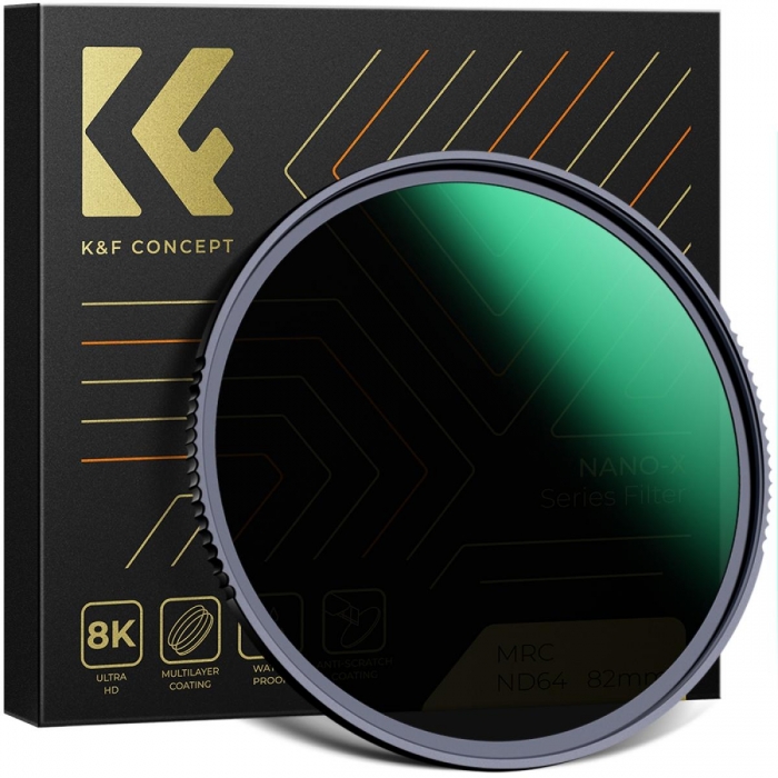 ND фильтры - K&F Concept K&F 82MM Nano-X ND64 (6 Stop) Lens Filter Fixed Neutral Density Filter, Waterproof, Scratch-Resistan KF
