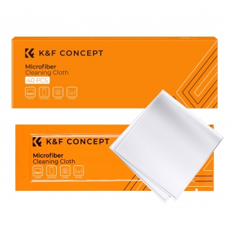 K&F Concept K&F 40pcs* Microfiber Cleaning cloth Kit, 15*15cm, White, Dry, in vacuum SKU.1896